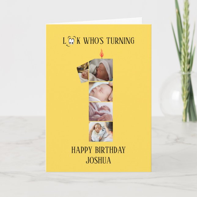 1er anniversaire Carte photo (Devant)