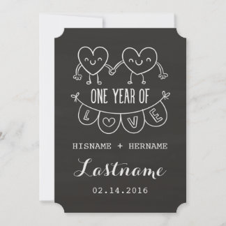 1er anniversaire Chalk Shimmer Invitations