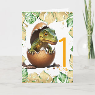 1er Anniversaire Dinosaur heureux bébé Carte Jungl