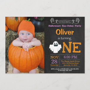 1er Anniversaire Fête d'Halloween Invitation photo