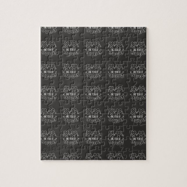 1er anniversaire Gift Photo Puzzle avec boîte cade (Vertical)