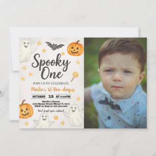 1er anniversaire Halloween Invitation avec photo