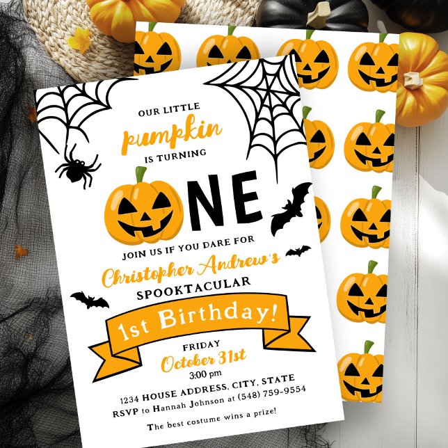 1er anniversaire Halloween Petite invitation Citro (Créateur téléchargé)