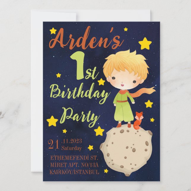 1er anniversaire Invitation (Devant)