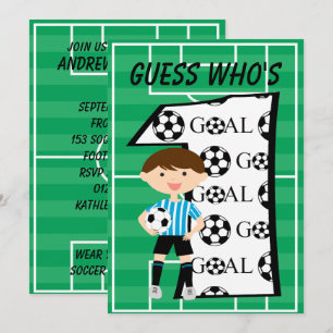 1er anniversaire Invitation au but de football ble