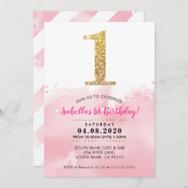 1ER ANNIVERSAIRE INVITATION or moderne parties sci