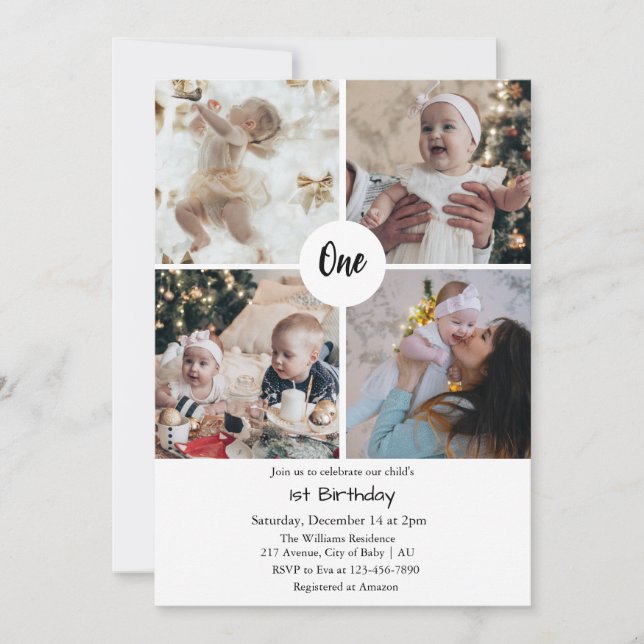 1er anniversaire invitations mon 1er anniversaire (Devant)