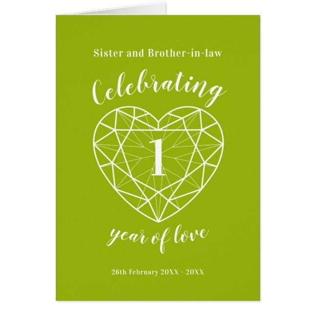 1er anniversaire mariage 1 an de péridot d'amour (Devant)