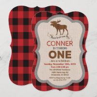 1er anniversaire Moose Boy Anniversaire Invitation