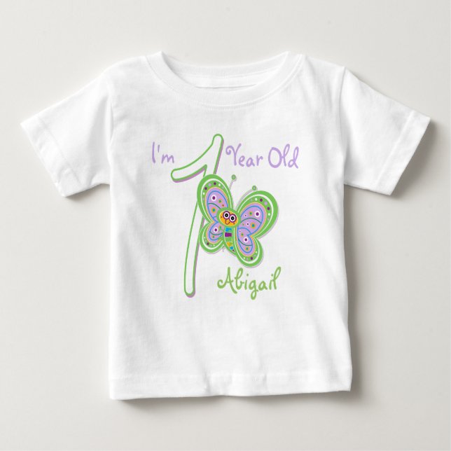 1er Anniversaire Papillon Baby T-shirt (Devant)