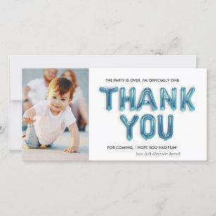 1er anniversaire personnalisé Carte de remerciemen