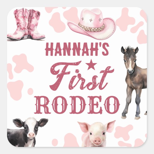 1er Anniversaire Rodeo Pink Sticker (Devant)