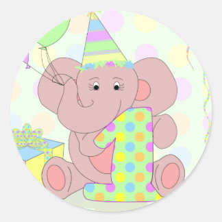 1er Anniversaire Sticker Elephant pour garçons