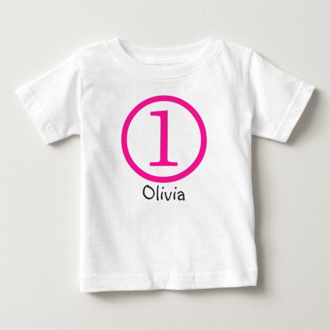 1er anniversaire T-shirt fille personnalisable (Devant)