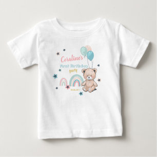 1er anniversaire T-shirts avec un mignon ours en p