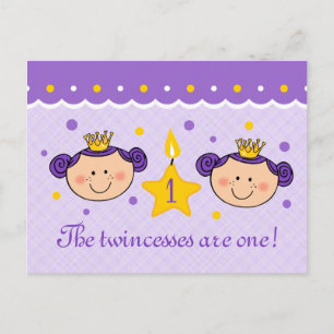 1er anniversaire Twincess Invitation Carte postale