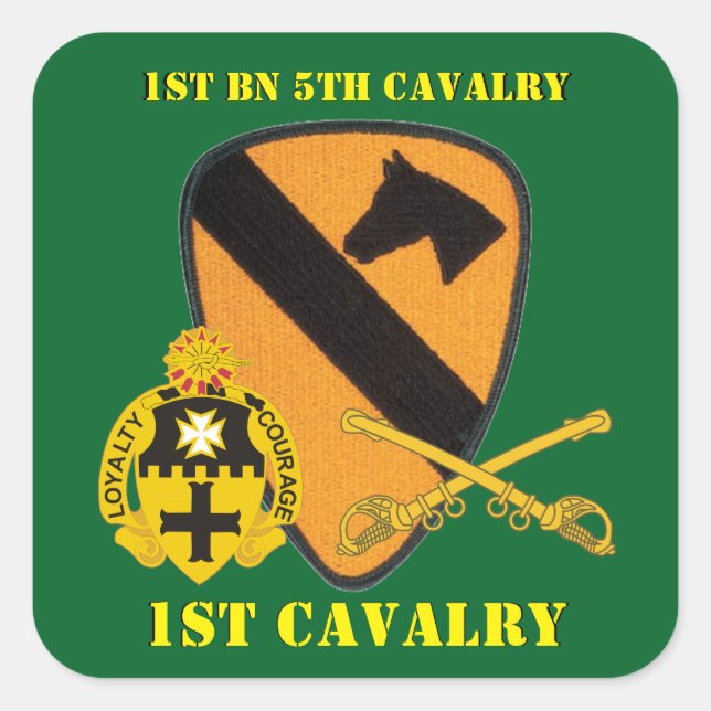 1ER BATAILLE 5E CAVALRY 1ER CAVALRY STICKERS (Devant)