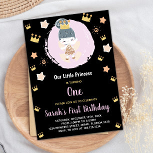 1er Black Our Little Princess Invitations d'annive