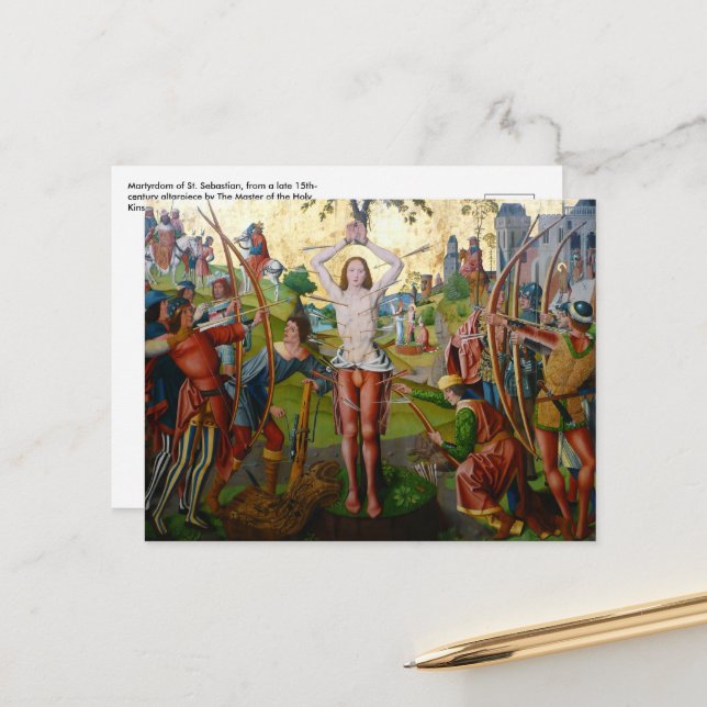 1er Martyre de Saint-Sébastien (M 013) Carte posta (Devant/Arrière en situation)