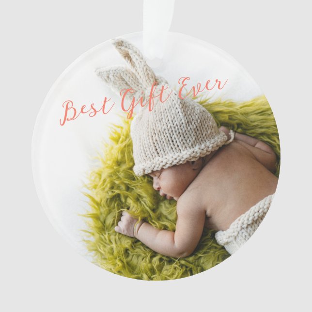 1er Noël de Rustic Baby Meilleur Cadeau Photo Nom (devant)