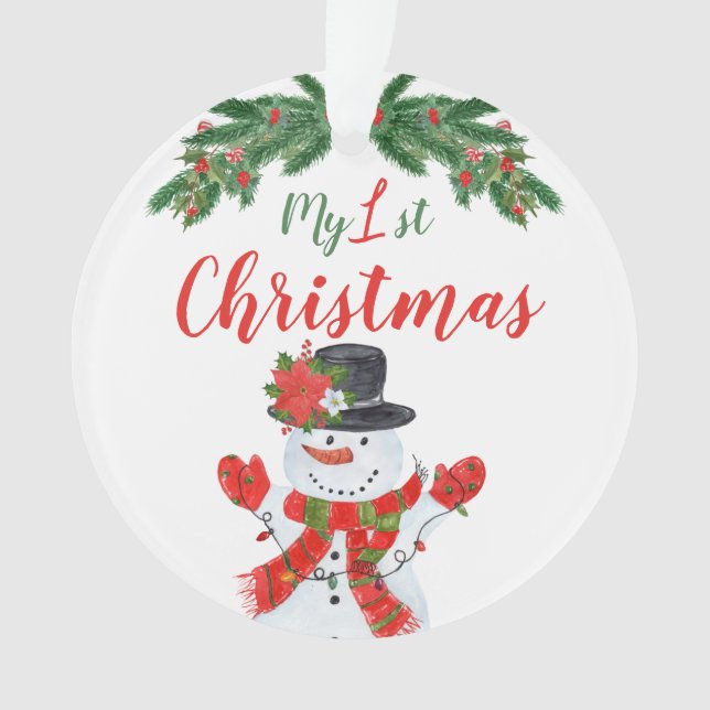 1er Noël du bébé Snowman Poinsettia (devant)