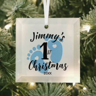 1er Noël Empreinte bébé Ornement personnalisé