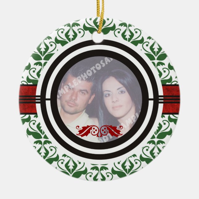 1er Ornement personnalisé de Noël du mariage Coupl (Devant)