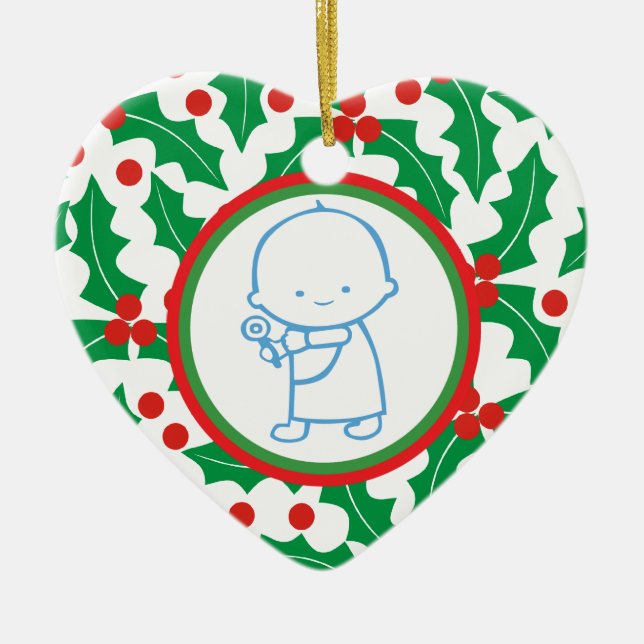 1er Ornement personnalisé de Noël pour bébé de la  (Devant)