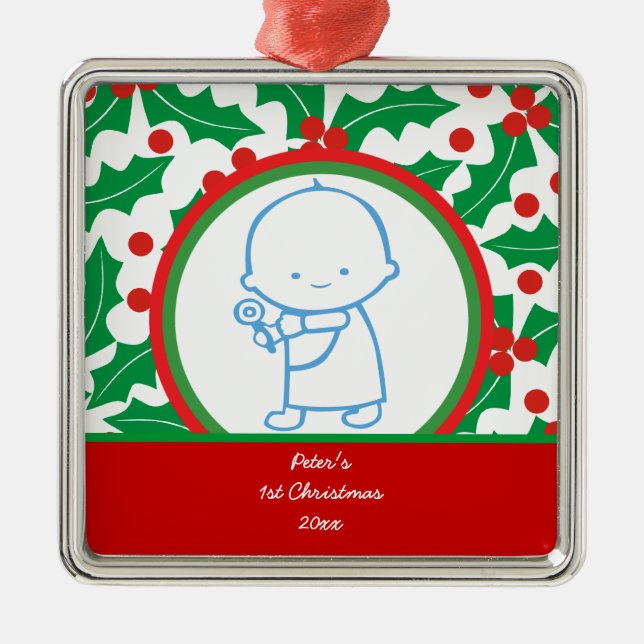 1er Ornement personnalisé de Noël pour bébé de la  (Devant)