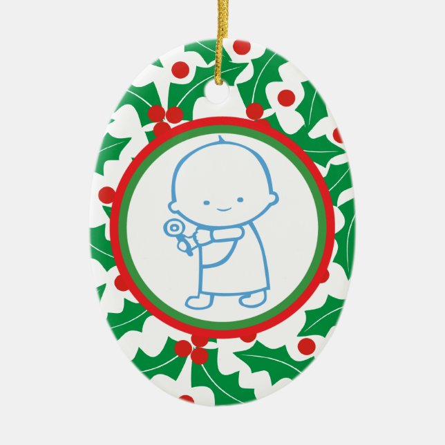1er Ornement personnalisé de Noël pour bébé de la  (Devant)