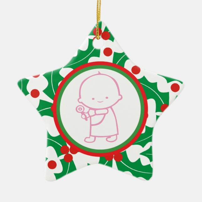 1er Ornement personnalisé de Noël pour bébé de la  (Devant)