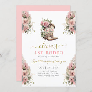1er Rodéo Invitation fille anniversaire