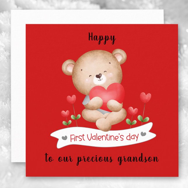 1er Saint Valentin garçon Saint Valentin Carte de  (1st Valentine's day boy Valentine's day Card)