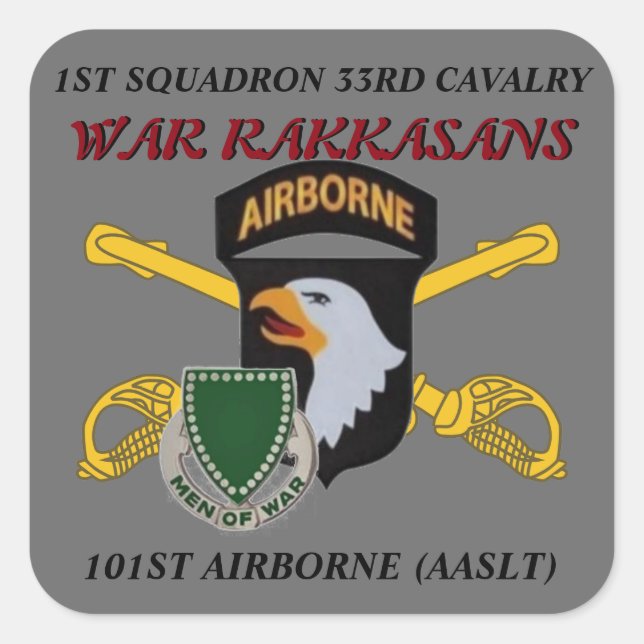 1ER SQUADRON 33E CAVALRY 101E STICKERS AÉROBORNES (Devant)