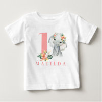 1er t-shirt d'anniversaire d'éléphant