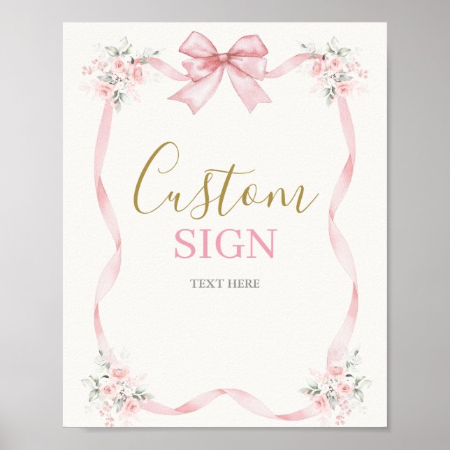 1ère Anniversaire de la fille avec arc Poster (Devant)