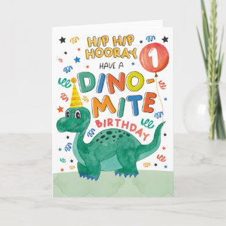 1ère carte d'anniversaire de Dinosaur | Dinosaure 