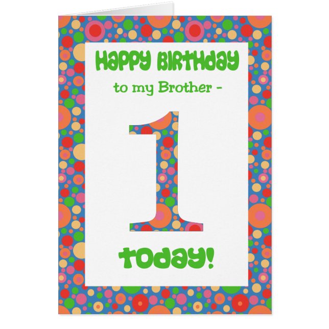 1ère carte d'anniversaire pour un frère, brillant  (Devant)