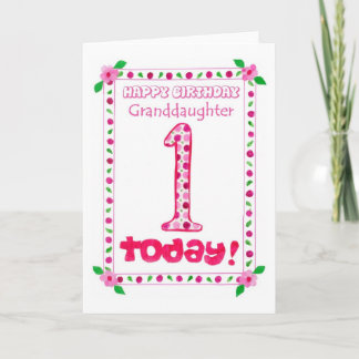 1ère carte d'anniversaire pour une petite-fille
