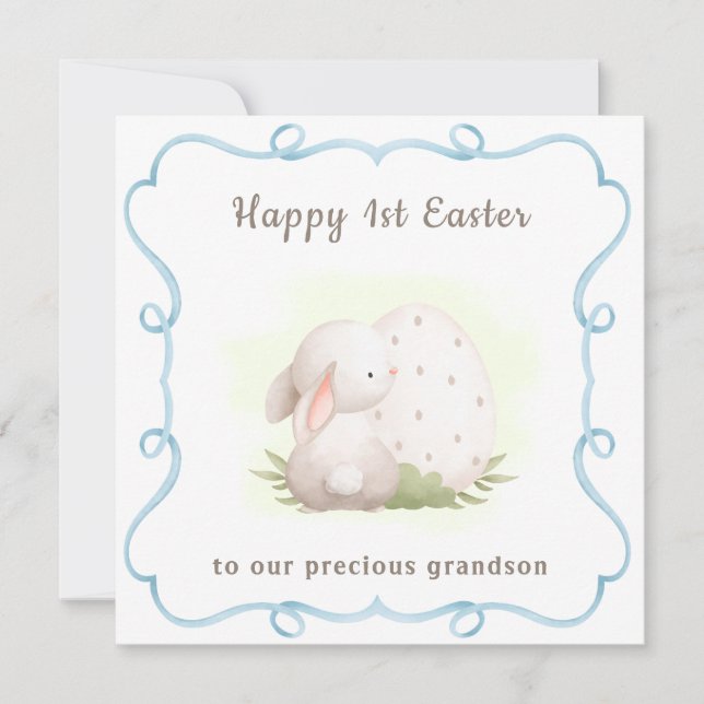 1ère carte de Pâques lapin, petit-fils carte de Pâ (Devant)