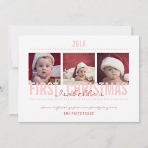 1ère carte photo de Noël pour bébé fille