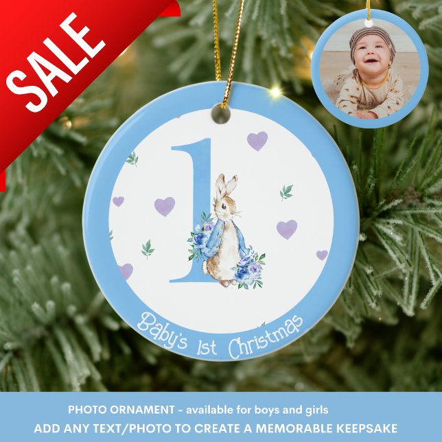 1ère décoration photo de Noël du bébé garçon Rabbi (Créateur téléchargé)