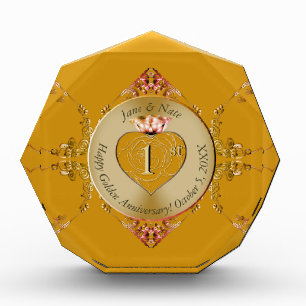 1ère et 50e bloc photo en or ocre