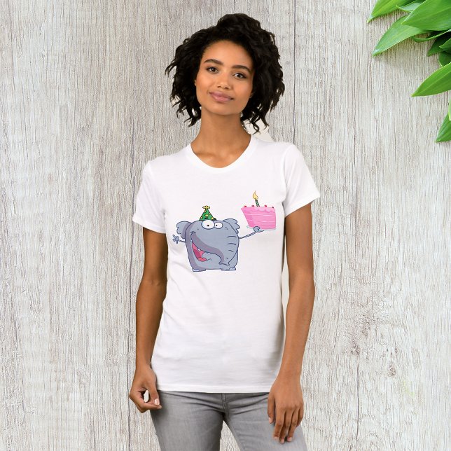 1ère fête d'anniversaire Elephant Womens T-shirt (Créateur téléchargé)