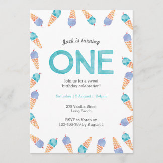 1ère fête d'anniversaire | Invitation à la crème g