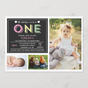 1ère invitation anniversaire - 3 photo design