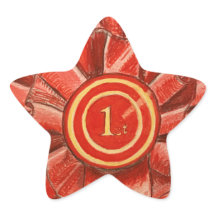 1ère place rouge rosette prix autocollant