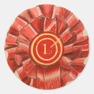 1ère place rouge rosette prix autocollant