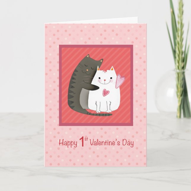 1ère Saint Valentin pour la carte des jeunes marié (Devant)