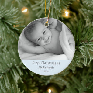 1ère Tante de Noël Nephew Personalz Photo Ornement